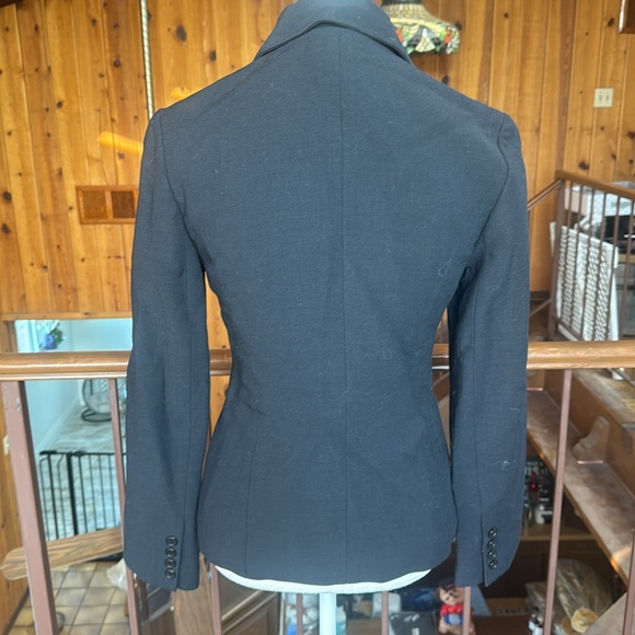 Max Azria Collection Black Wool Leather Blazer - Picture 4 of 5